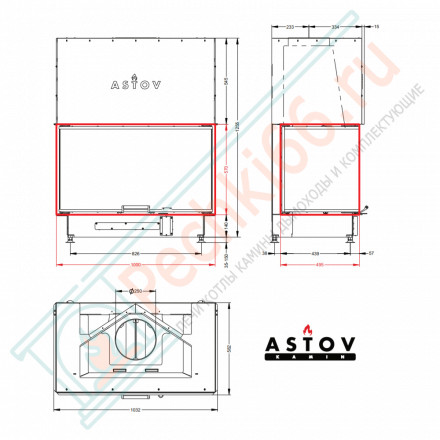 Каминная топка П3С 10057 (Астов)