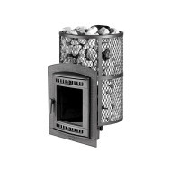 Печь для бани Атмосфера L+ КТТ, усиленная каменка, сетка нержавейка (ProMetall)