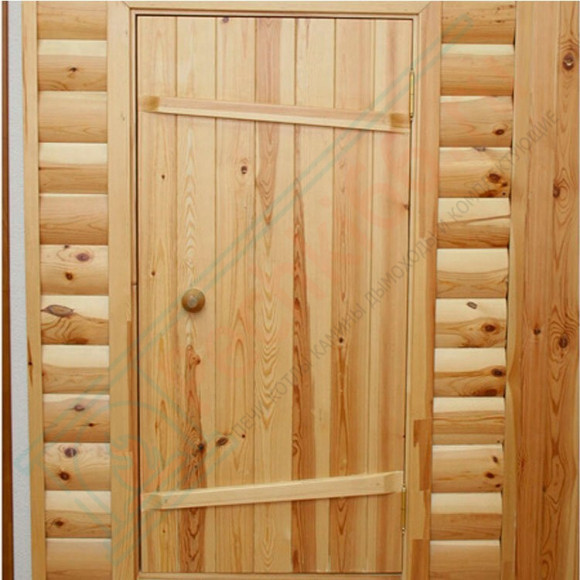Входная деревянная дверь для бани 1900x800x40 сосна (Россия) в Краснодаре