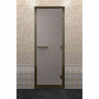 Дверь для хамама в бронзовом профиле, сатин 190x80 (DoorWood)