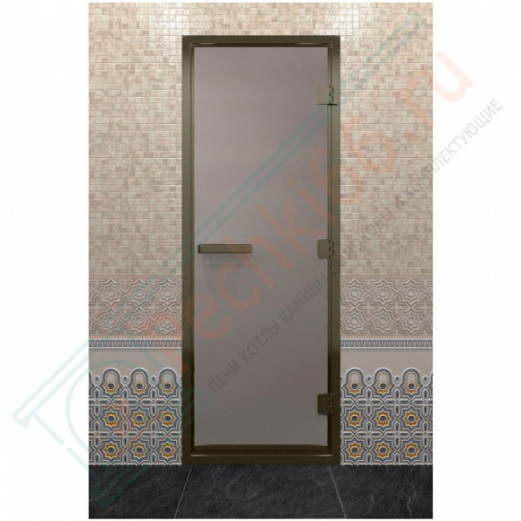 Дверь для хамама в бронзовом профиле, сатин 190x80 (DoorWood) в Краснодаре