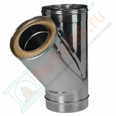 Тройник 45° с изол (НЕРЖ-321/0,8-НЕРЖ-439/0,5) d-200/280 (Дымок-Lux)