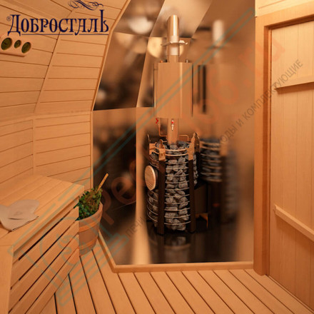 Банная печь Фредерика СТОУН с панорамным стеклом (Добросталь)