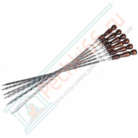 Комплект 6 шампуров из нерж. ст 3 мм. с д/р (500х12х3 мм)