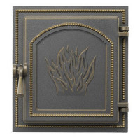 Дверца печная чугунная 271, бронза (Везувий)