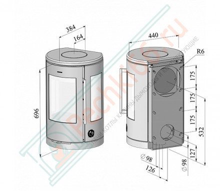 Настенная подвесная печь-камин Morsø 7470 (Morso)