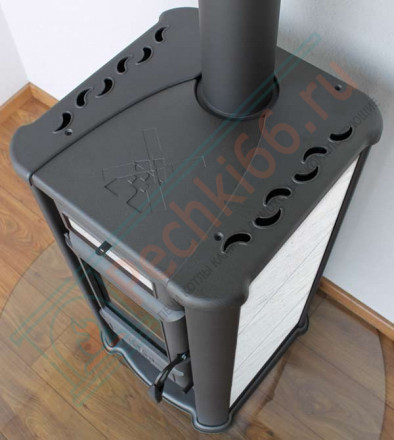 Печь-камин Lederata оранжевая (Tim Sistem) до 180 м3