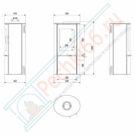 Печь-камин KOZA/AB/S/DR/KAFEL, белый (Kratki)