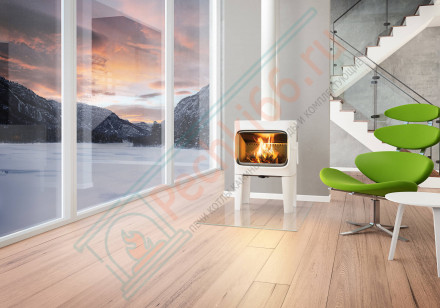 Чугунная печь-камин F 305 R LL WHE, стеатит (Jotul)