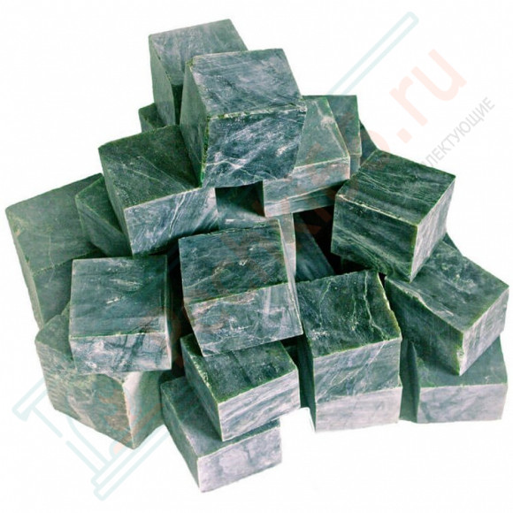 Камень для бани Нефрит полированный кубиками, ведро 10 кг (Россия) в Краснодаре