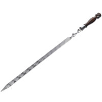 Шампур для люля-кебаб с деревянной ручкой, нерж. ст (500х20х3 мм)