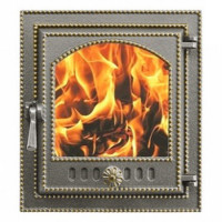 Дверца каминная чугунная 210, бронза (Везувий)