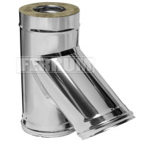 Сэндвич тройник 45° (НЕРЖ-430/0,8-НЕРЖ-430/0,5) d-150/210 (Ferrum HF) Сэндвич тройник 45° (НЕРЖ-430/0,8-НЕРЖ-430/0,5) d-150/210 (Ferrum HF)