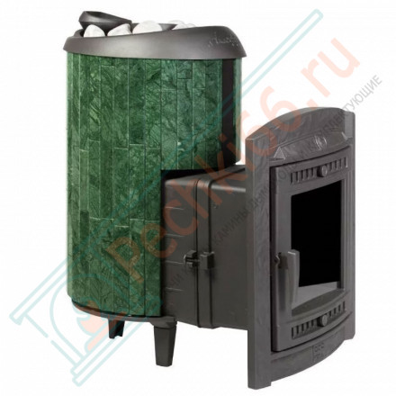 Печь для бани Атмосфера L+, усиленная каменка, ламели «Верде Гватемала» (ProMetall)