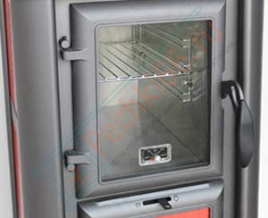 Печь-камин Lederata Plus красная (Tim Sistem) до 180 м3