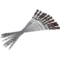 Набор шампуров для люля кебаб L=60 см, с деревянной ручкой, 10 шт