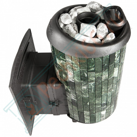 Печь для бани Атмосфера L+, усиленная каменка, ламели "Змеевик" (ProMetall)