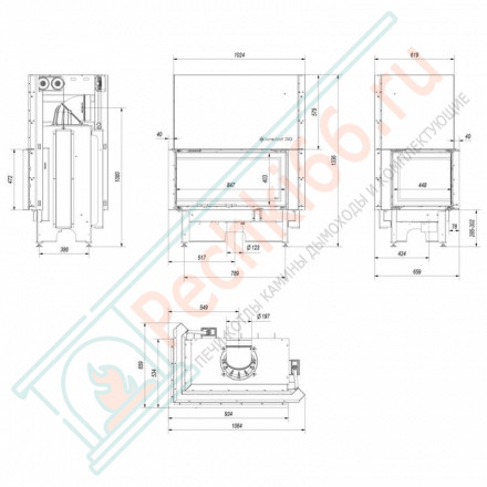 Стальная топка NADIA/14/L/BS/G (Kratki)