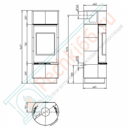 Печь-камин Atika Extra Ceramik, черная (Thorma)