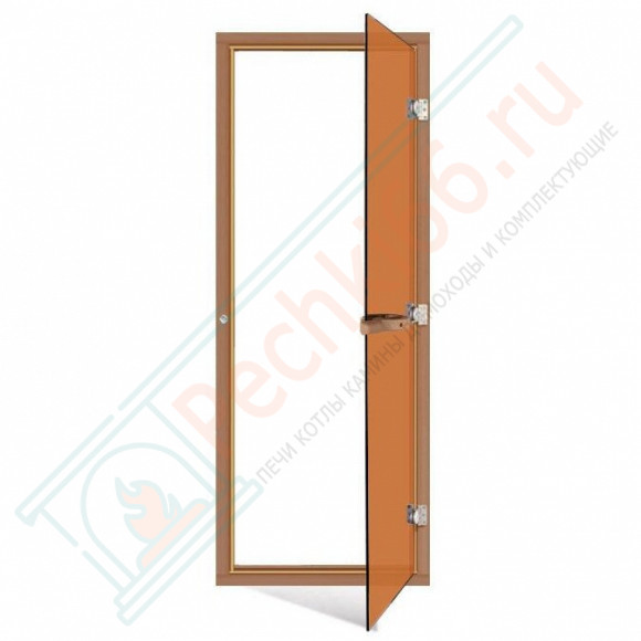 Дверь стеклянная для сауны и бани, бронза с порогом, коробка кедр 1900х700 (Sawo) 730-4SGD в Краснодаре
