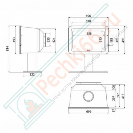 Чугунная печь-камин Titan (Supra) до 200 м3