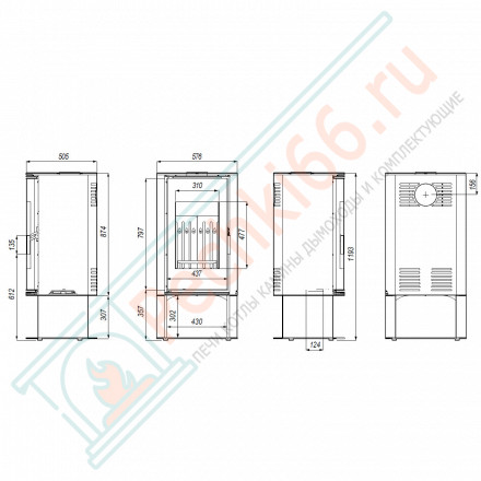 Печь-камин Orbis Log, коричневая сталь (Defro-Home) 9кВт
