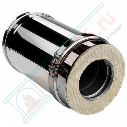 Сэндвич труба V50R с изол L=250 (AISI-321/0,8-ОЦИНК-RAL/0,5) d-120/220 (Вулкан)