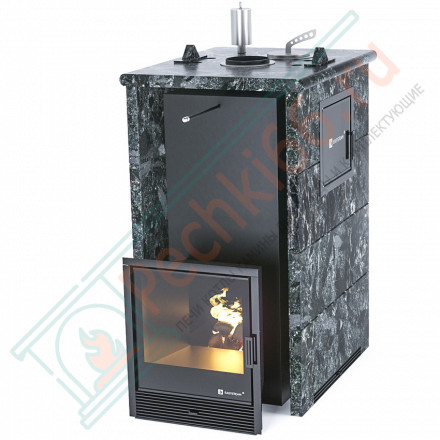 Печь для бани Геленджик-М2 в трёхстороннем кожухе из пироксенита (ИзиСтим)