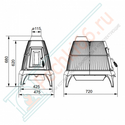 Чугунная печь Мангазея (T.M.F)