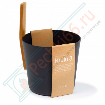 Бадья алюминиевая с бамбуковой ручкой Kiulu 3, черный (Kolo)