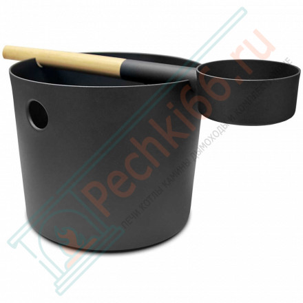 Бадья и черпак Sauna, черный (Kolo)