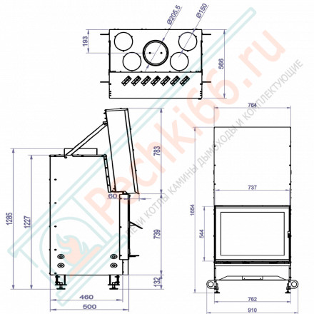 Каминная топка UNIVERS B, черный шамот (Stav)