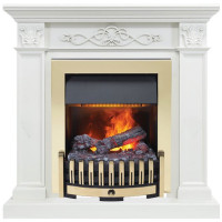 Электрический каминокомплект Verona - Белый дуб с очагом Danville Brass FB2 (Dimplex)