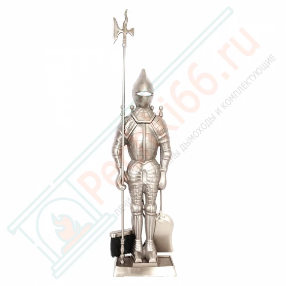 Набор каминный D98051AS Рыцарь большой (4 предмета, 110 см, серебро), на подставке в Краснодаре
