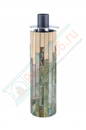 Дымоход - конвектор Жадеит + Окаменевшее дерево, d-115, L=1000 мм (Feringer)