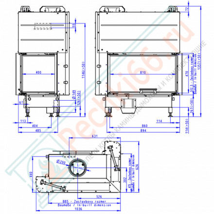 Каминная топка HEAT R/L 3G L 81.51.40.21 (Romotop)