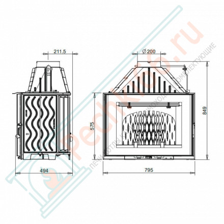 Чугунная топка Гранд Ангел 800 (INVICTA)