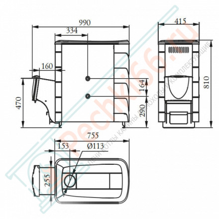 Печь для бани Тунгуска XXL 2013 Inox Витра ТО антрацит (T.M.F) до 24 м3