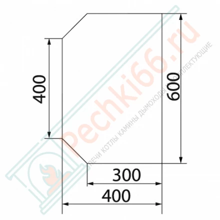 Притопочный лист VPL064-INBA, 400Х600мм, зеркальный (Вулкан)