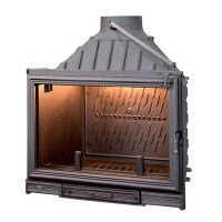 Чугунная топка SUNFLAM с открыванием дверцы в сторону и вверх, с дефлектором (SEGUIN) 12 кВт