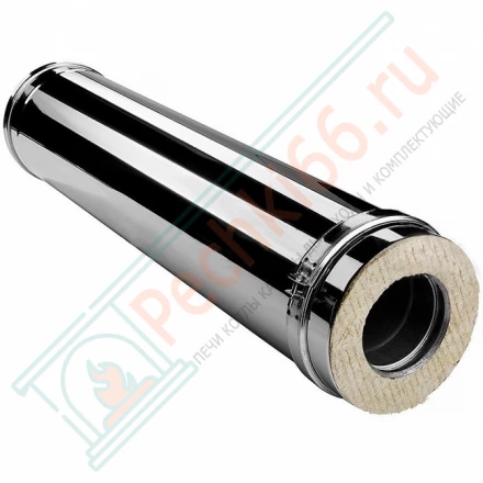 Сэндвич труба V50R с изол L=1000 (AISI-310S/0,8-ОЦИНК-RAL/0,5) d-104/200 (Вулкан-Cerablanket)