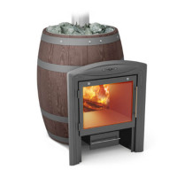 Печь для бани Вариата Inox Витра Баррель палисандр (T.M.F) до 18 м3