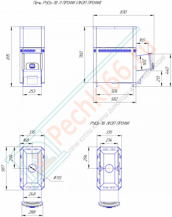 Печь банная Русь 18 Л ПРОФИ (Теплодар)