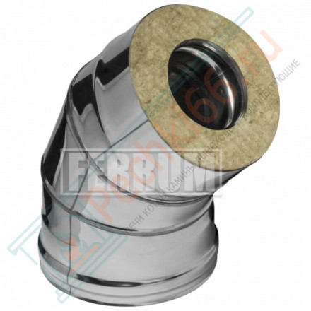 Сэндвич колено 45° (НЕРЖ-430/0,5-НЕРЖ-430/0,5) d-80/160 (Ferrum GS)