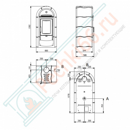 Печь-камин с духовкой Stefany Forno, цвет серый (La Nordica)
