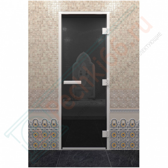 Стеклянная дверь DoorWood Хамам Графит 2000х810 (по коробке) в Краснодаре