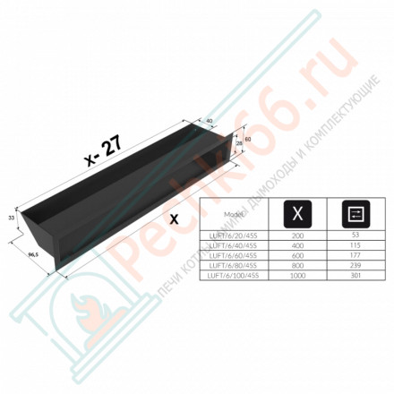 Решетка Luft 6х60 стальная (Kratki)