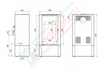 Печь-камин Solum Log, золотая сталь (Defro-Home) 9кВт