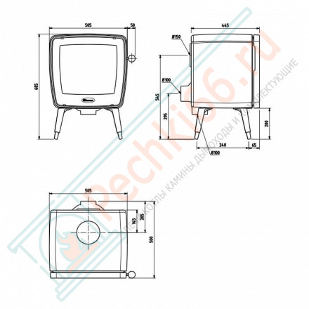 Чугунная печь Vintage35/E8, цвет - кремовый белый (Dovre)