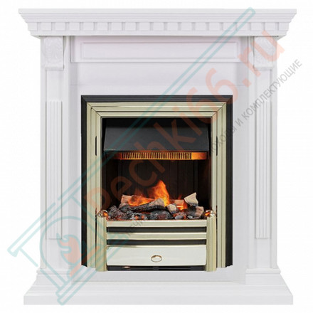 Каминокомплект Orlean - Белый дуб с очагом Cavendish